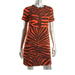 Michael Kors Zhara Zebra Print T-Shirt Dress Womens Size M
